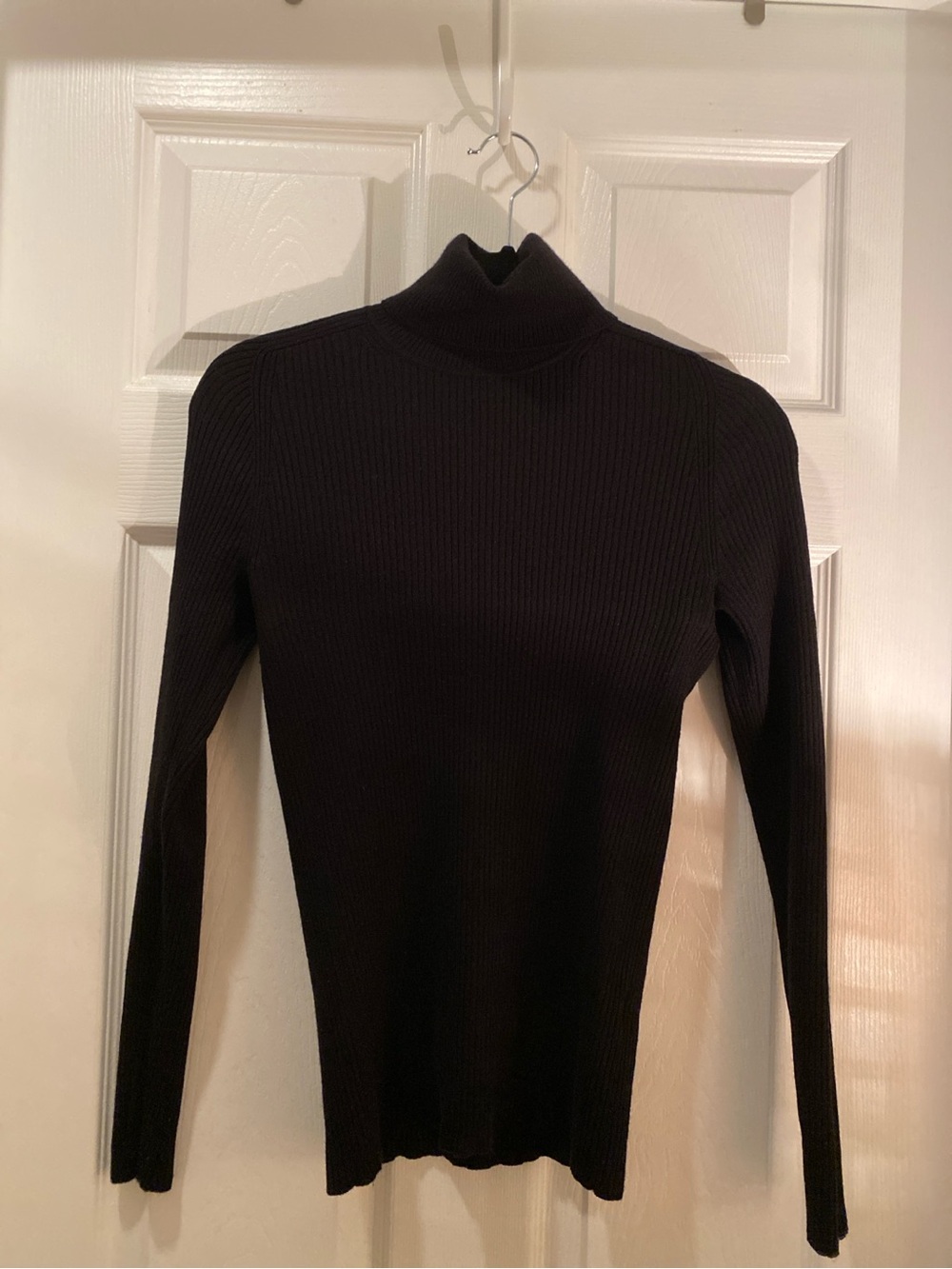 Everlane Black Wool Blend Ribbed Turtleneck Sweater Size M